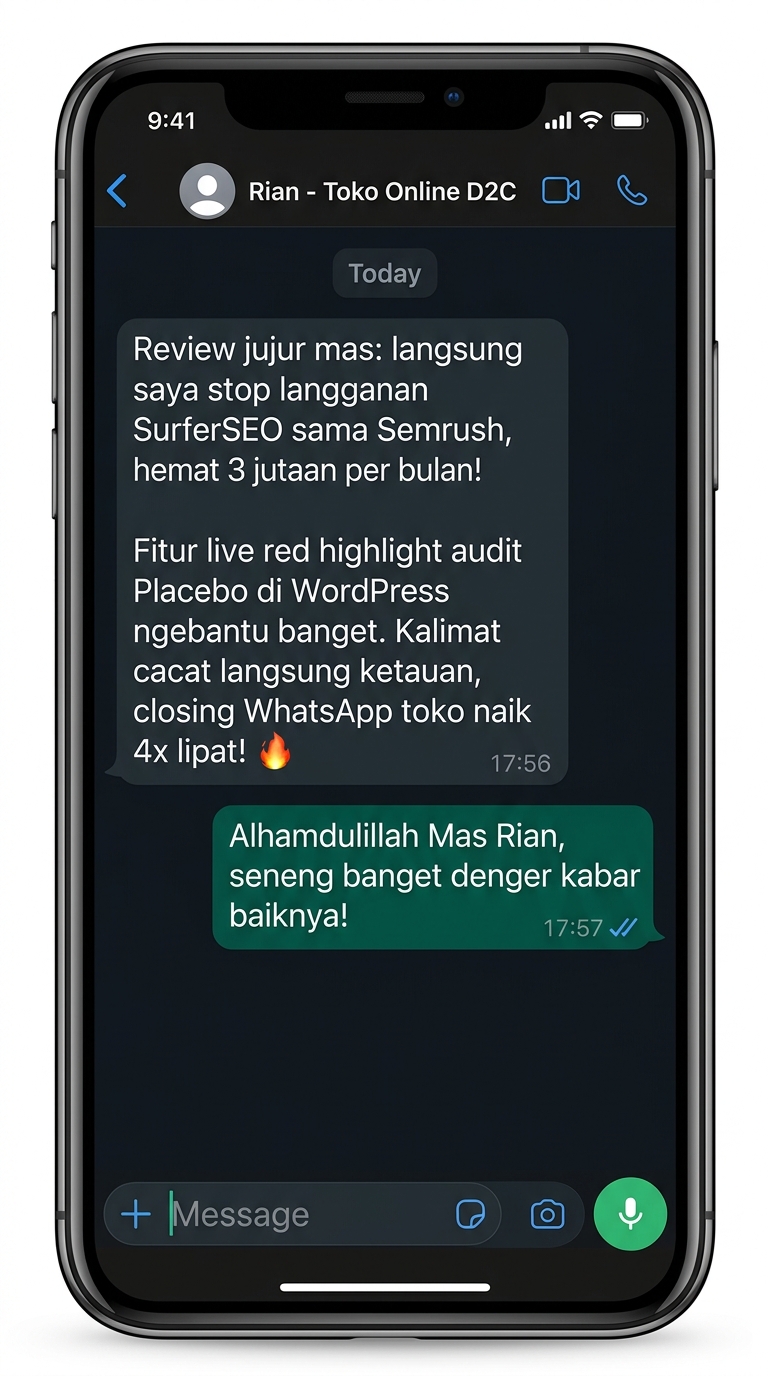 Screenshot WhatsApp Review Rian Ardiansyah